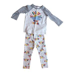 3T Hanna Andersson Hello Sunshine Shirt and Leggings Set Outfit Bundle